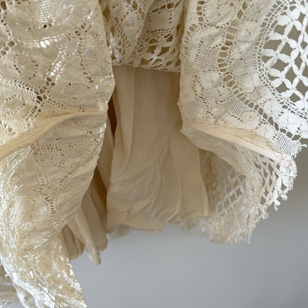 Burberry Ivory Lace Wedding Guest Dress Silk Cotton Size 4 w Pockets - Picture 8 of 10